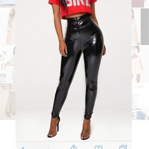 Shape Black High Waist Vinyl Leggings